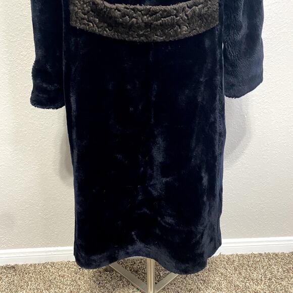 Fingerhut Fashions Faux Fur Mob Wife Witchy Whimsigoth Luxury Black Trench Coat - Picture 11 of 16